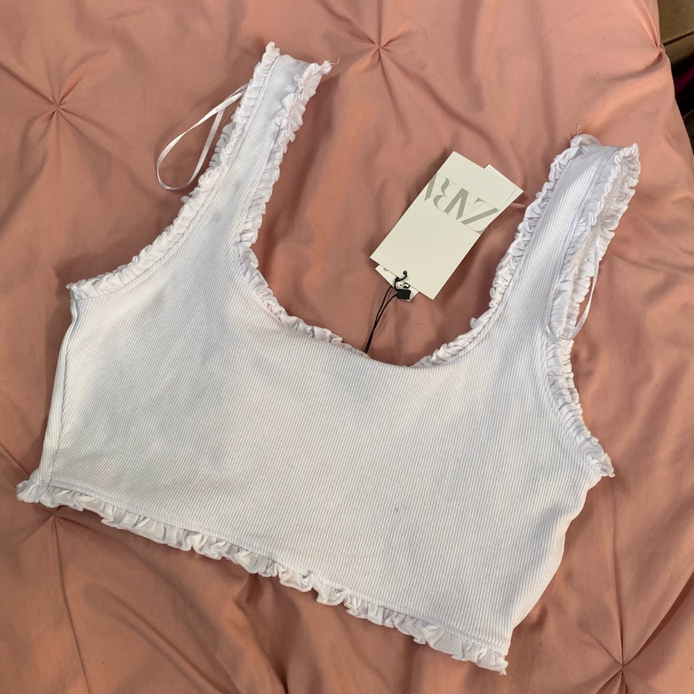 Zara ruffle crop top